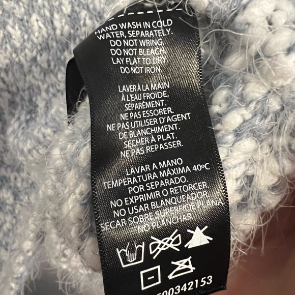 Buffalo David Bitton blue/white ultra fluffy eyelash sweater - Picture 10 of 12